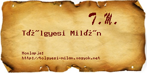 Tölgyesi Milán névjegykártya