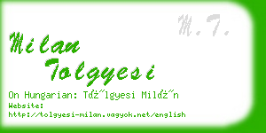 milan tolgyesi business card